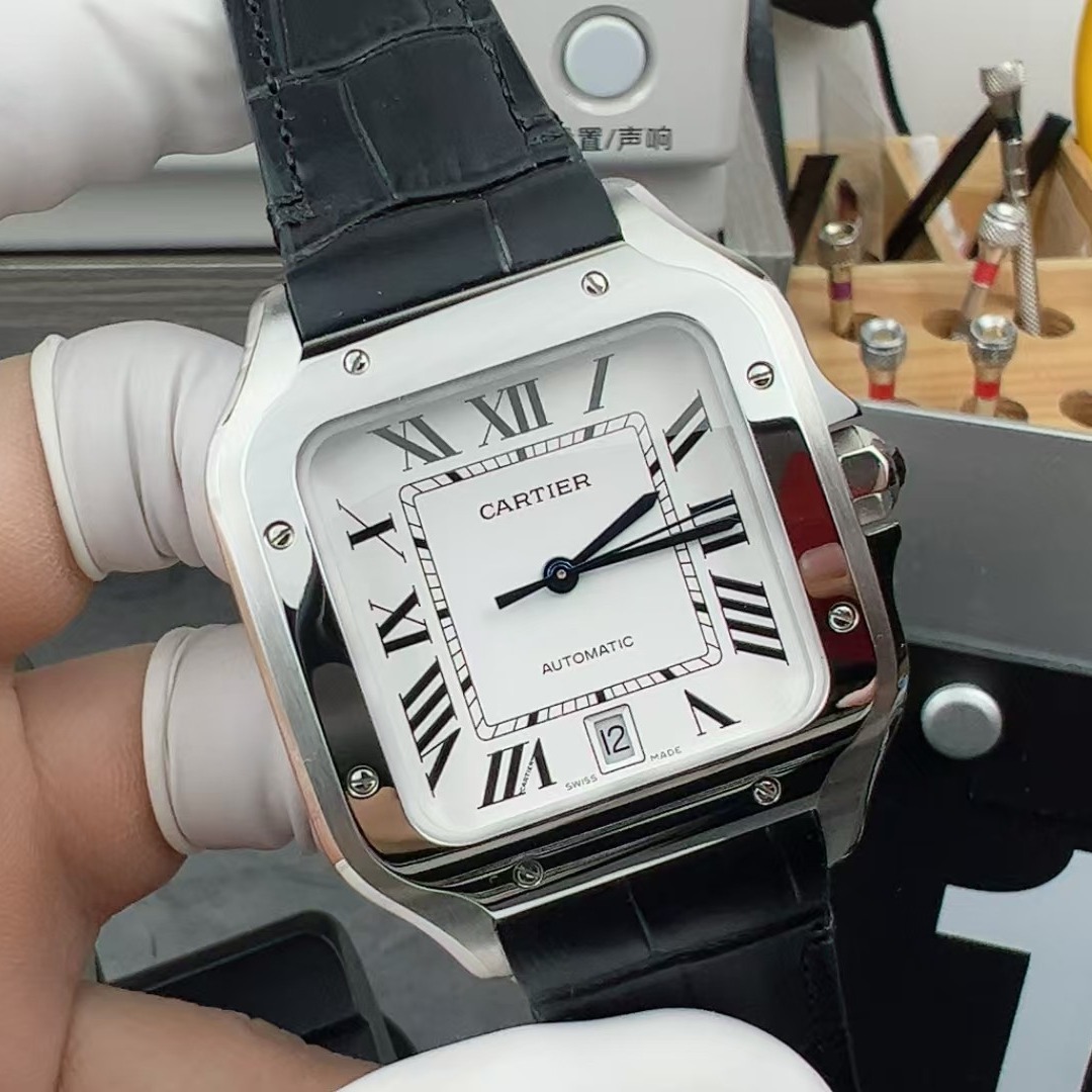 Cartier Santos de Cartier Leather Strap