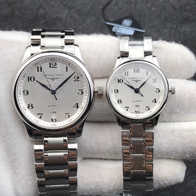Longines Master Collection Couples Ultra-Thin Swiss Quartz Sapphire 0.8mm Men's Size 39 Women's Size 27
