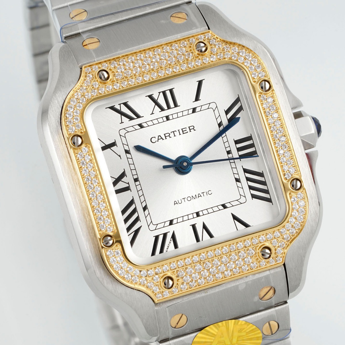 Cartier Santos de Cartier two-tone diamond replica watch